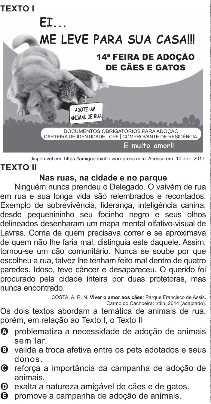 Questão 7 no caderno Azul do ENEM 2022
