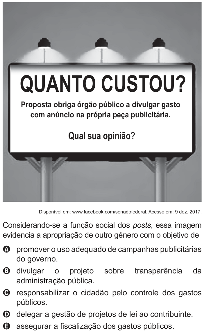 Questão 15 no caderno Azul do ENEM 2022