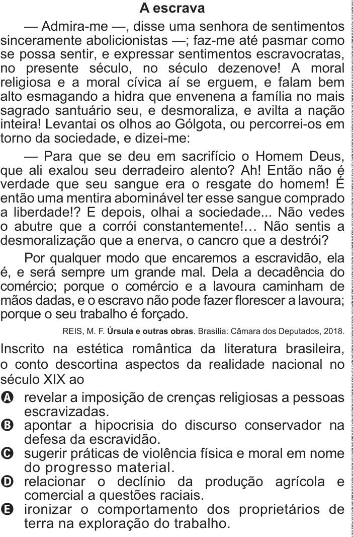 Questão 21 no caderno Azul do ENEM 2022