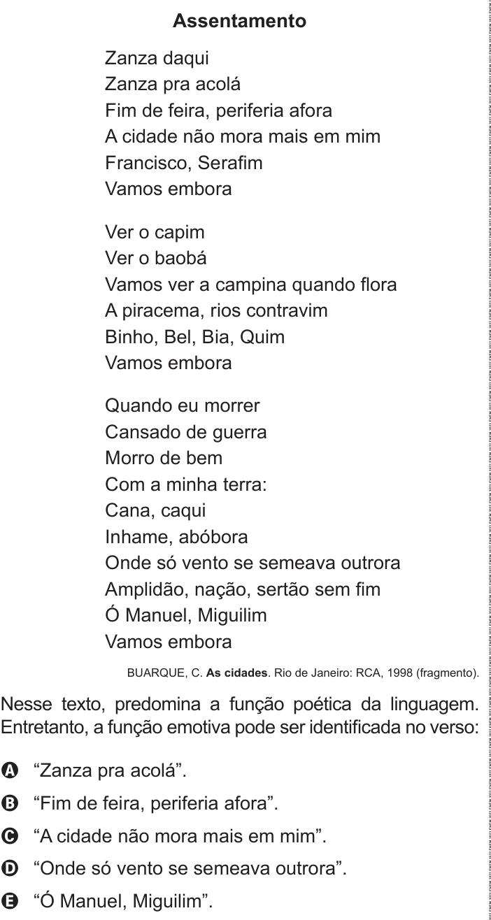 Questão 26 no caderno Azul do ENEM 2022