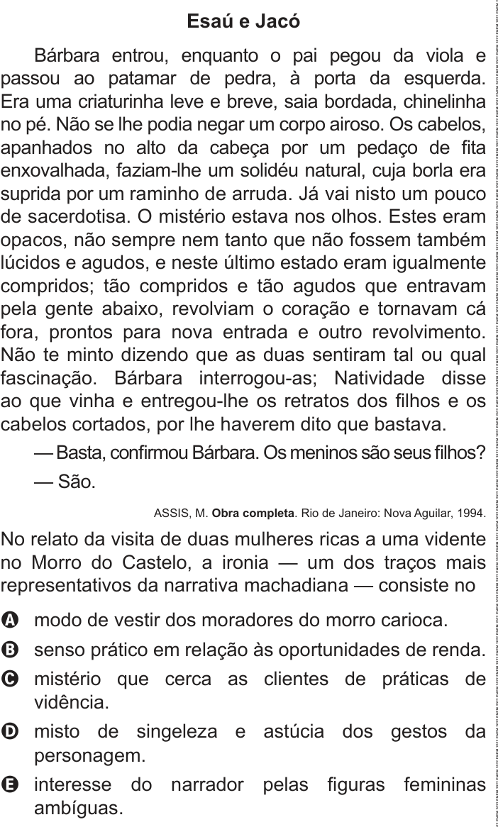 Questão 29 no caderno Azul do ENEM 2022