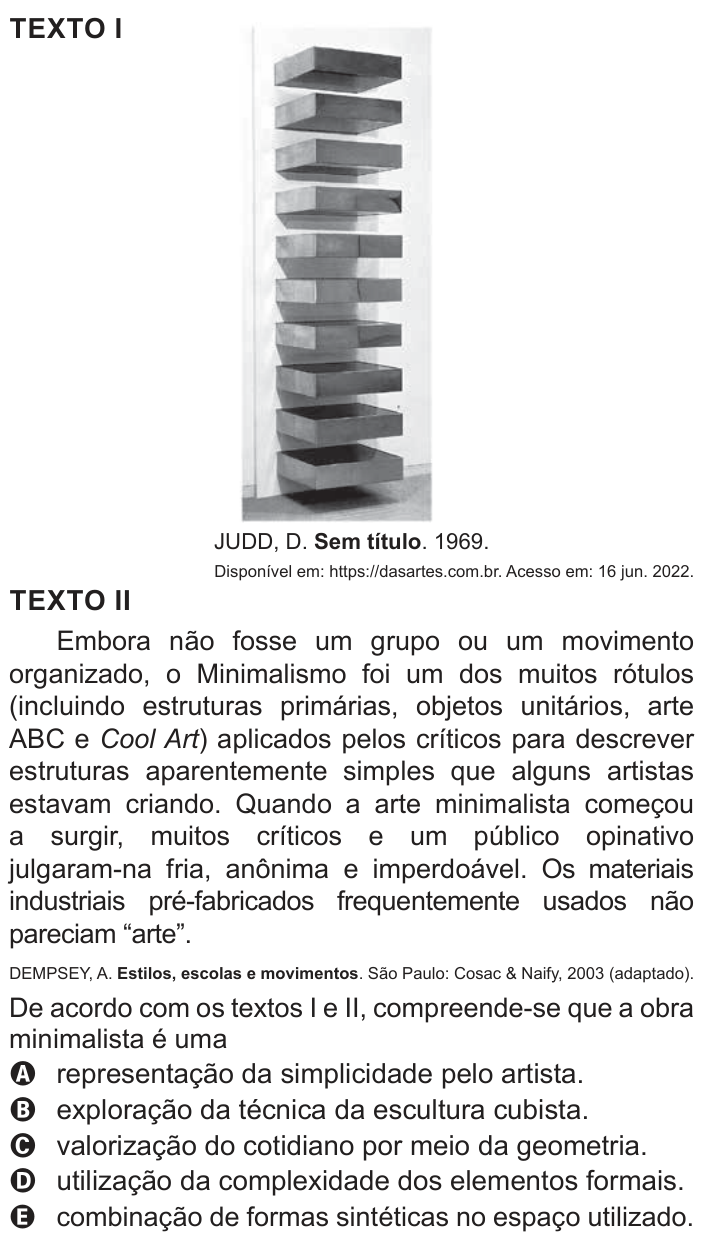 Questão 39 no caderno Azul do ENEM 2022