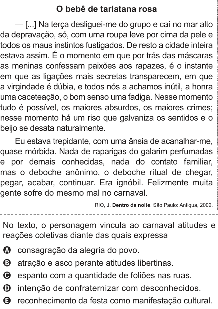 Questão 41 no caderno Azul do ENEM 2022