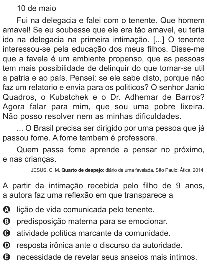 Questão 42 no caderno Azul do ENEM 2022