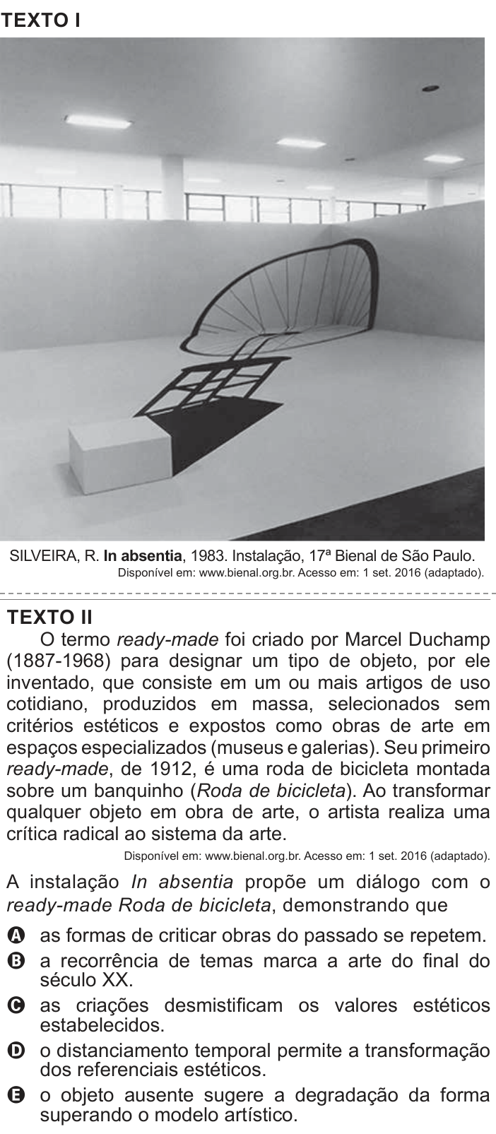 Questão 44 no caderno Azul do ENEM 2022