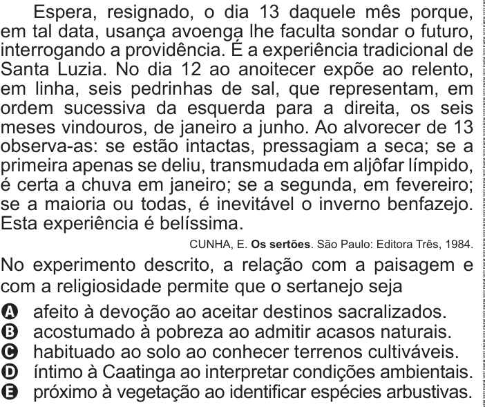 Questão 46 no caderno Azul do ENEM 2022