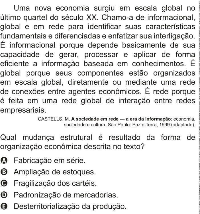 Questão 51 no caderno Azul do ENEM 2022
