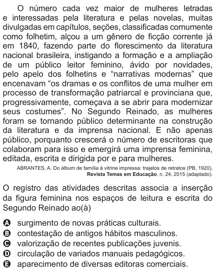 Questão 53 no caderno Azul do ENEM 2022