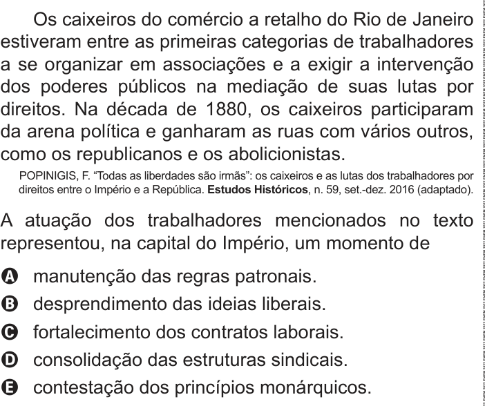 Questão 54 no caderno Azul do ENEM 2022