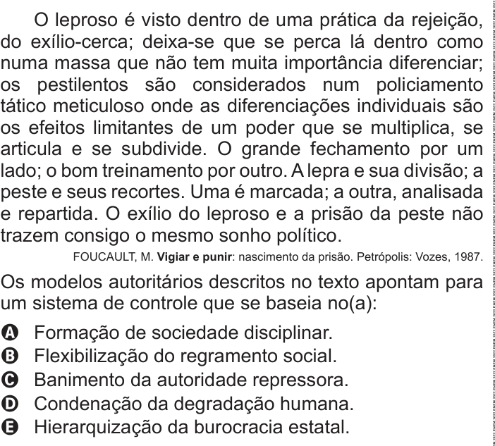 Questão 57 no caderno Azul do ENEM 2022