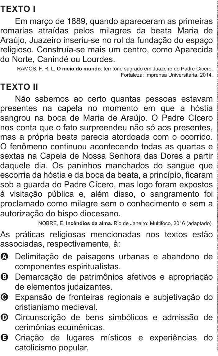 Questão 58 no caderno Azul do ENEM 2022