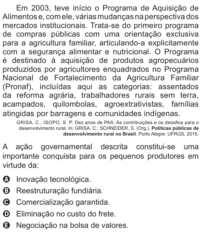 Questão 59 no caderno Azul do ENEM 2022