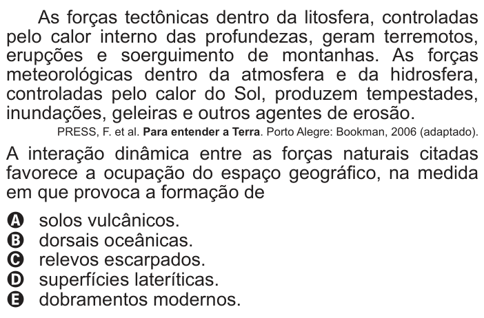 Questão 64 no caderno Azul do ENEM 2022
