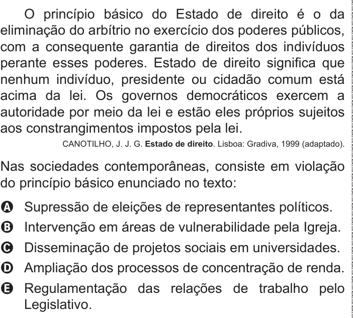 Questão 71 no caderno Azul do ENEM 2022