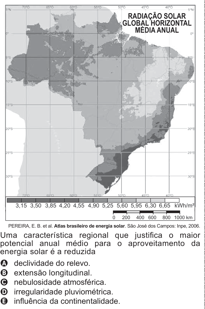 Questão 74 no caderno Azul do ENEM 2022