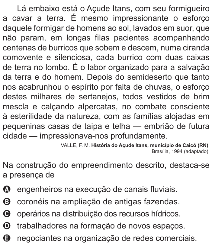 Questão 76 no caderno Azul do ENEM 2022