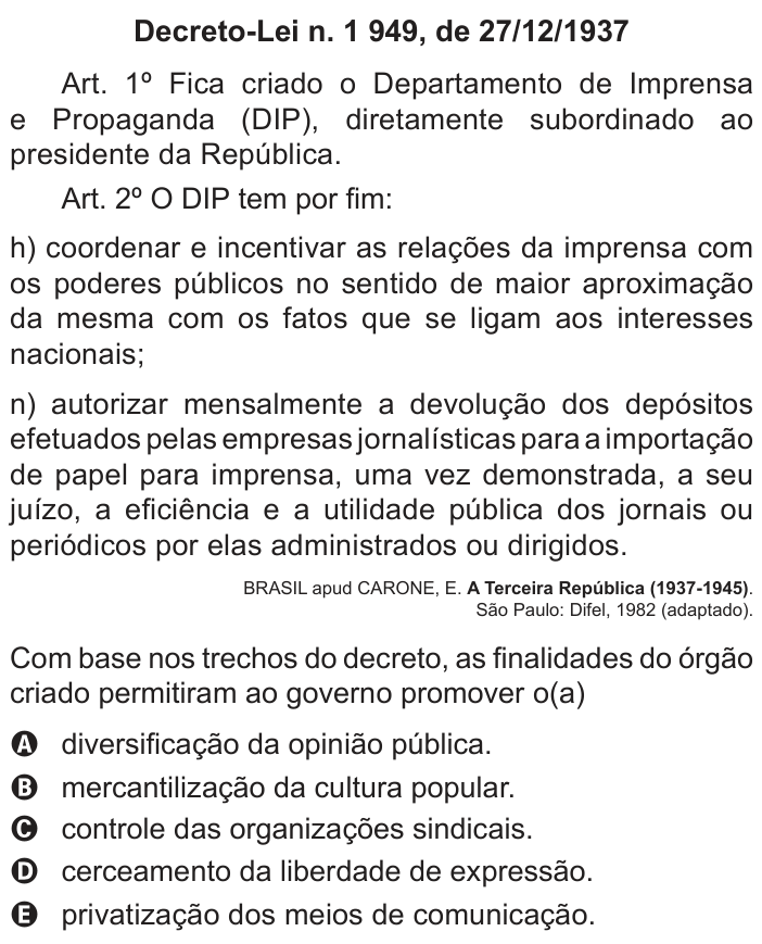 Questão 81 no caderno Azul do ENEM 2022