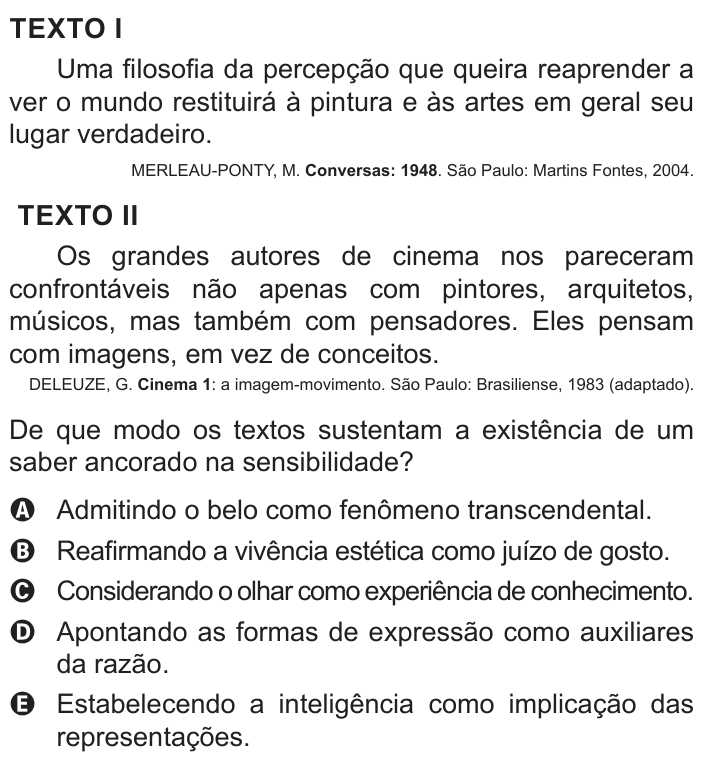 Questão 84 no caderno Azul do ENEM 2022