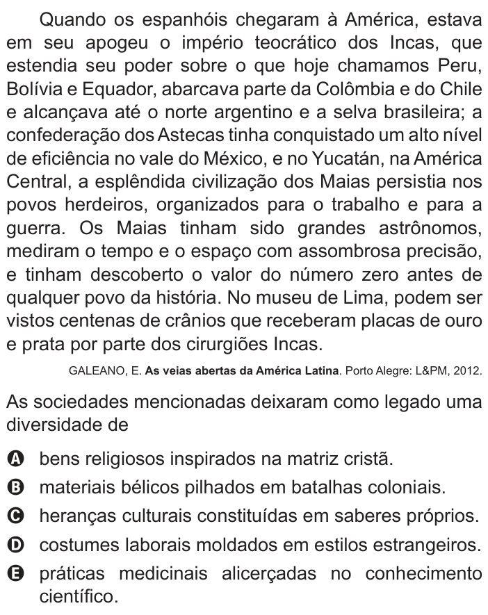 Questão 89 no caderno Azul do ENEM 2022
