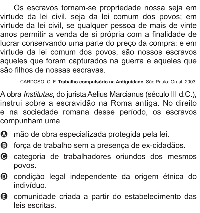 Questão 7 no caderno Branco do ENEM PPL 2016