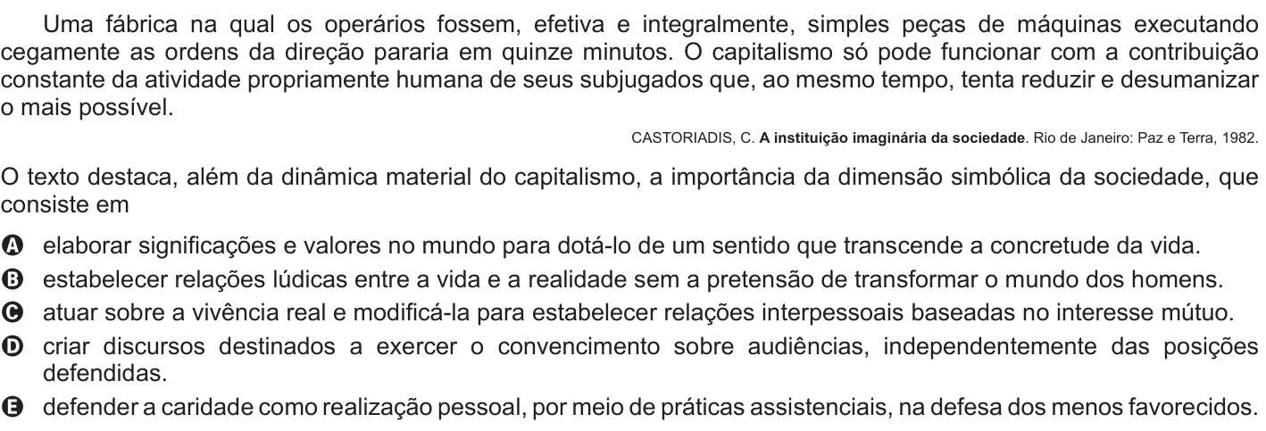 Questão 17 no caderno Branco do ENEM PPL 2016