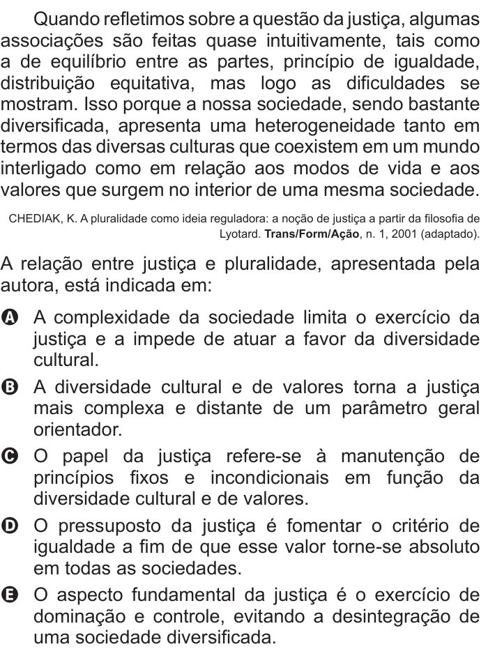 Questão 18 no caderno Branco do ENEM PPL 2016