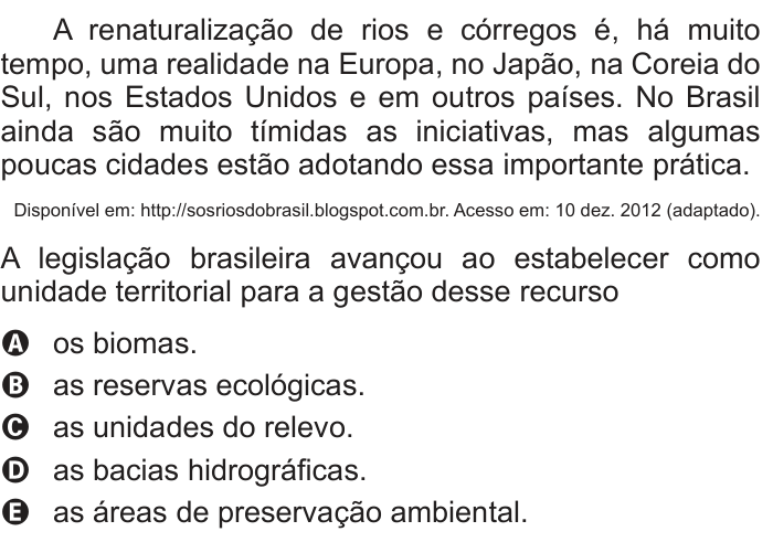 Questão 19 no caderno Branco do ENEM PPL 2016