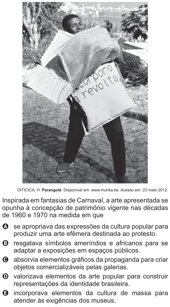 Questão 20 no caderno Branco do ENEM PPL 2016