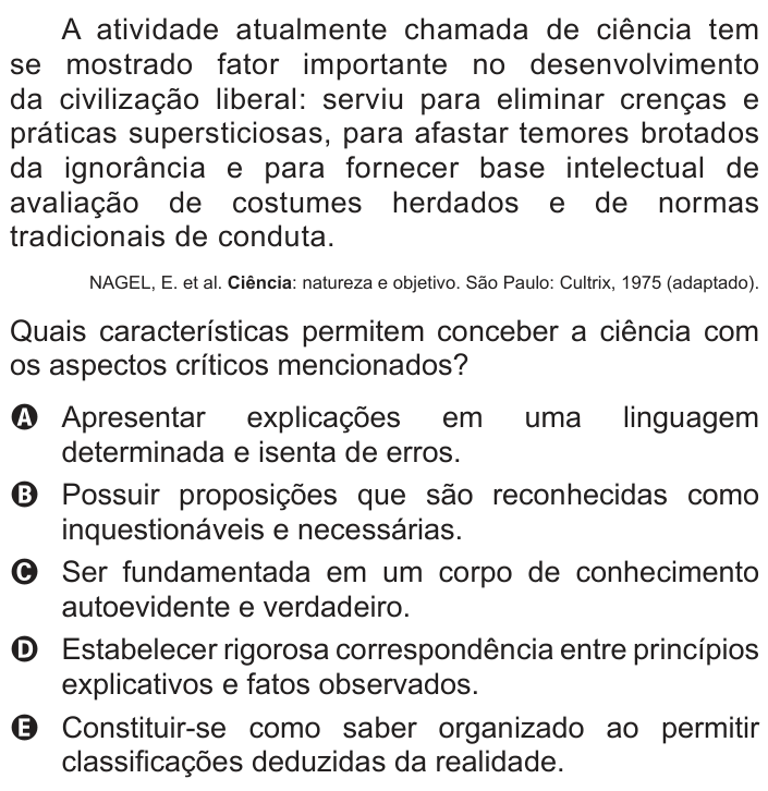 Questão 26 no caderno Branco do ENEM PPL 2016