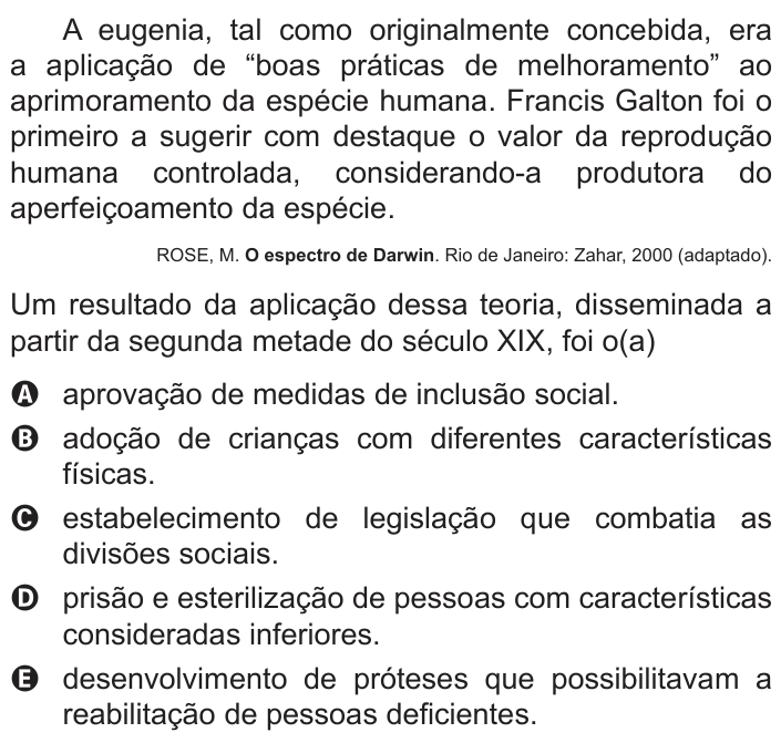 Questão 27 no caderno Branco do ENEM PPL 2016