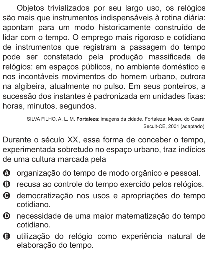 Questão 30 no caderno Branco do ENEM PPL 2016
