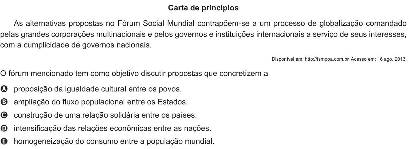 Questão 32 no caderno Branco do ENEM PPL 2016