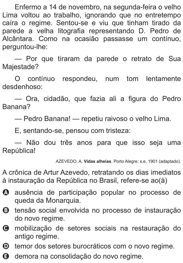 Questão 35 no caderno Branco do ENEM PPL 2016