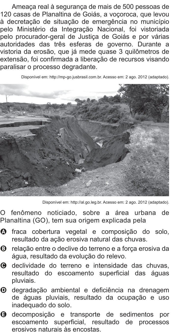 Questão 36 no caderno Branco do ENEM PPL 2016