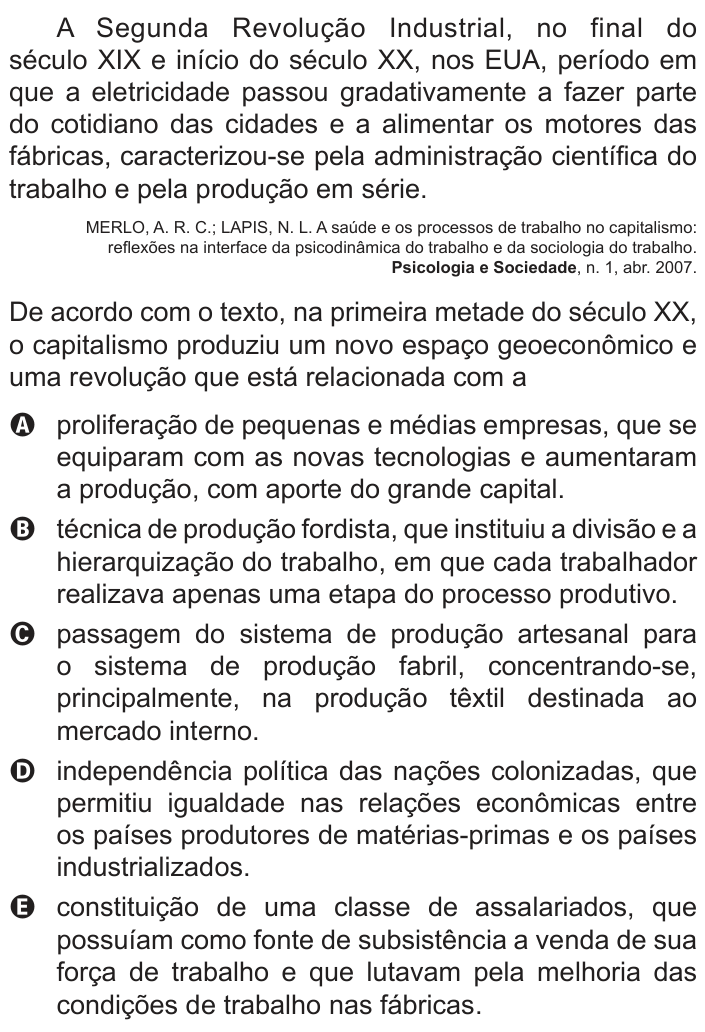 Questão 38 no caderno Branco do ENEM PPL 2016