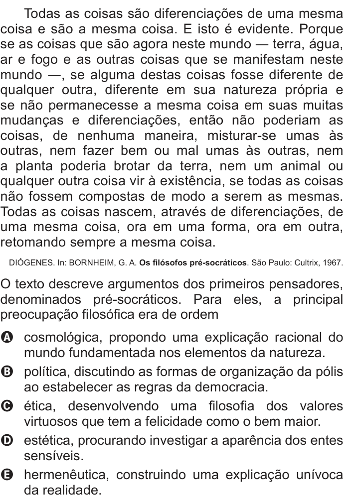 Questão 40 no caderno Branco do ENEM PPL 2016