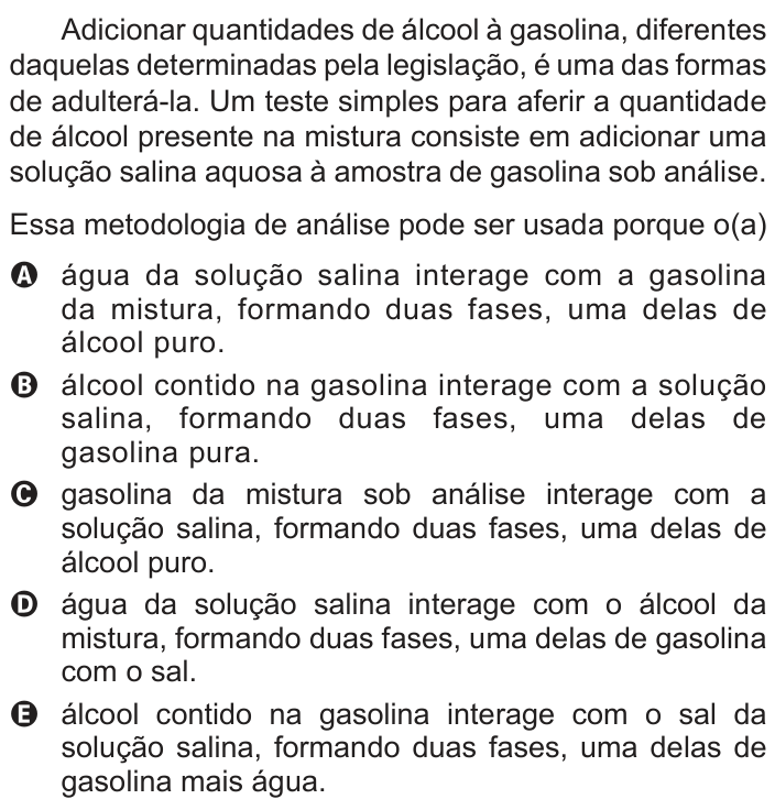 Questão 51 no caderno Branco do ENEM PPL 2016
