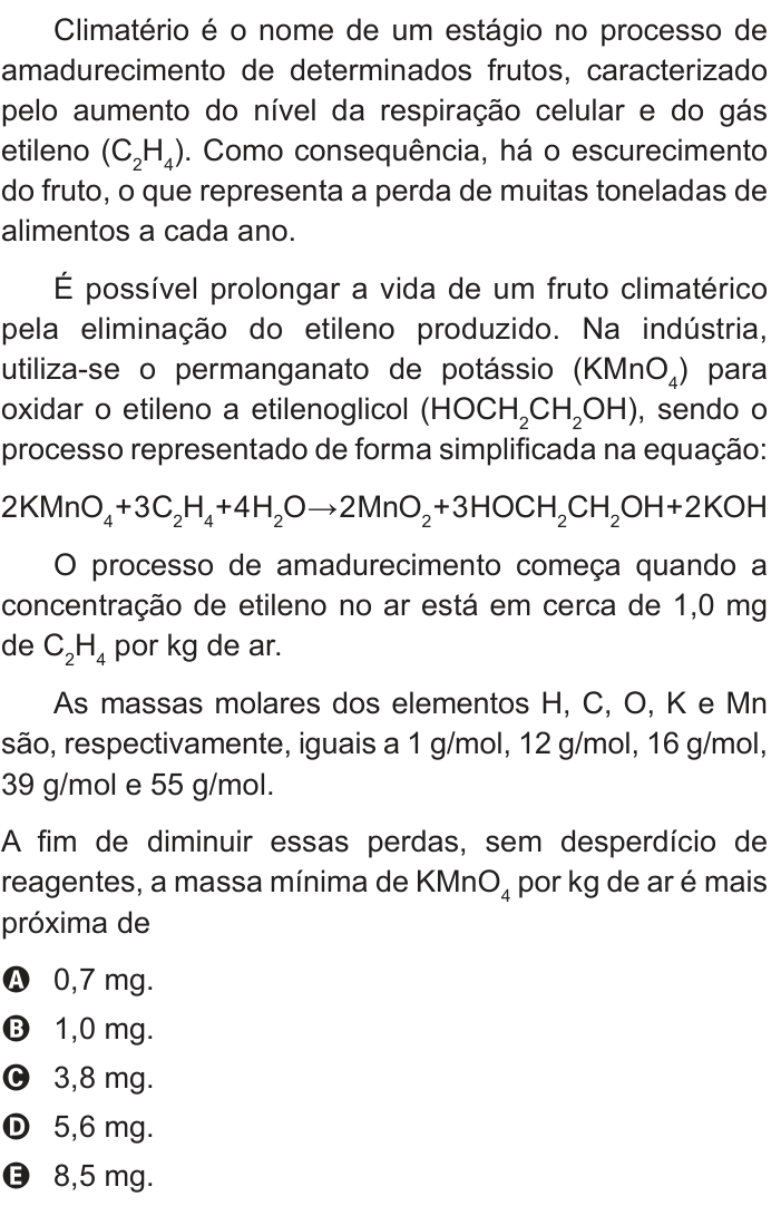 Questão 54 no caderno Branco do ENEM PPL 2016