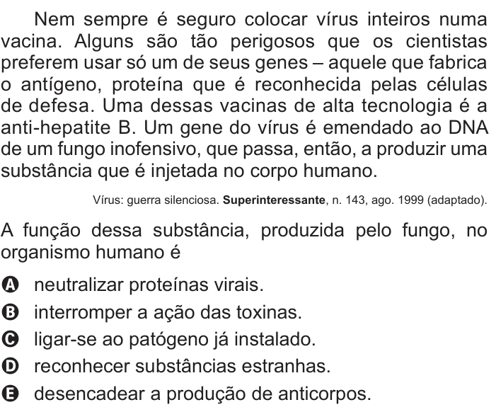 Questão 60 no caderno Branco do ENEM PPL 2016