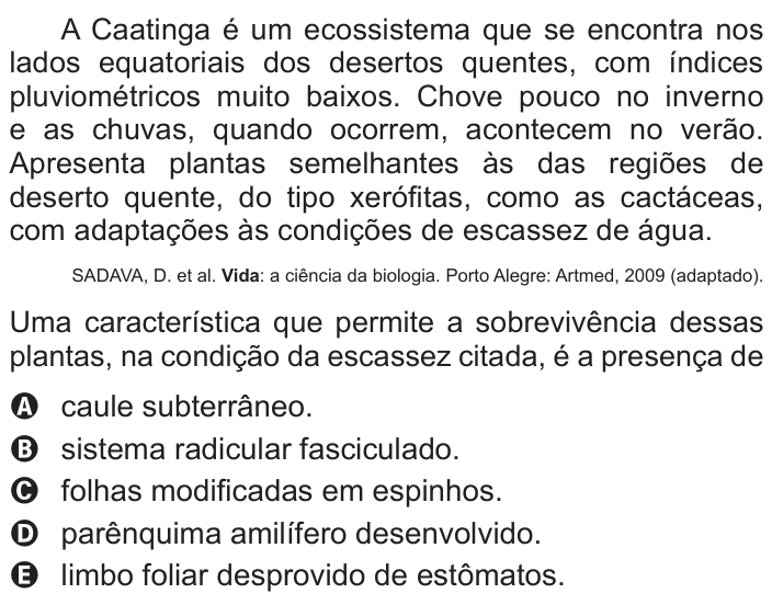 Questão 63 no caderno Branco do ENEM PPL 2016