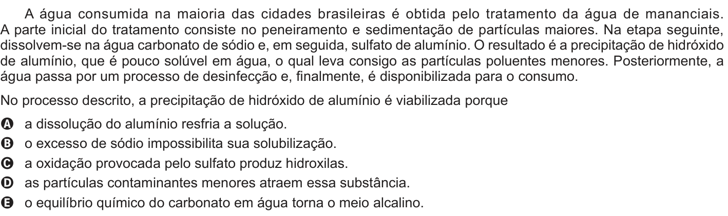 Questão 64 no caderno Branco do ENEM PPL 2016