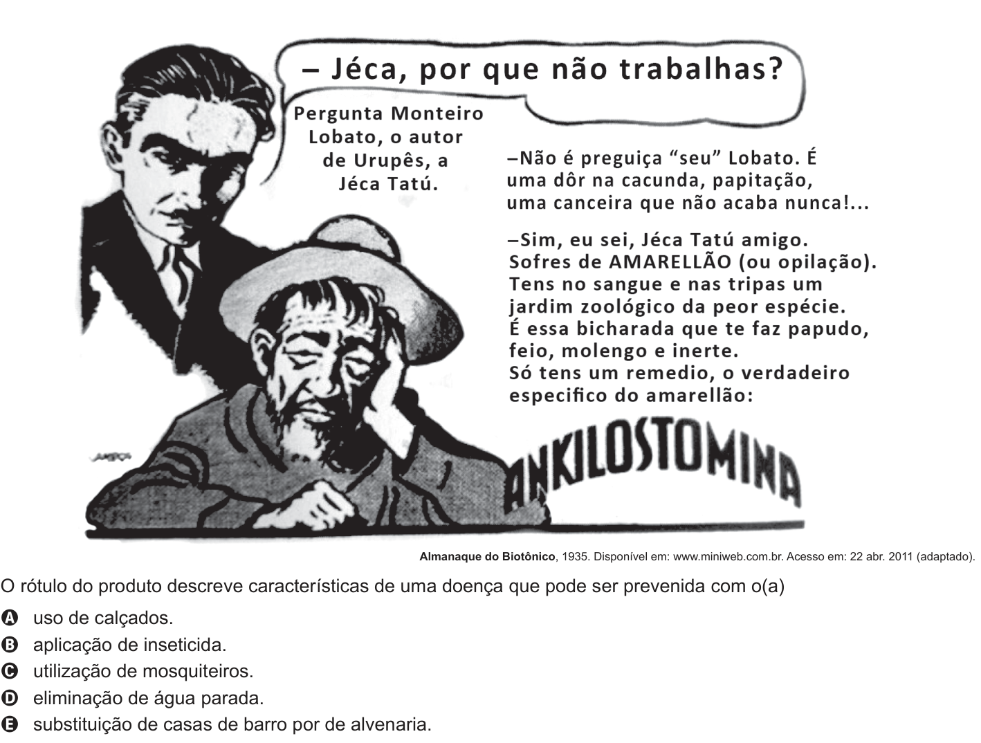 Questão 65 no caderno Branco do ENEM PPL 2016