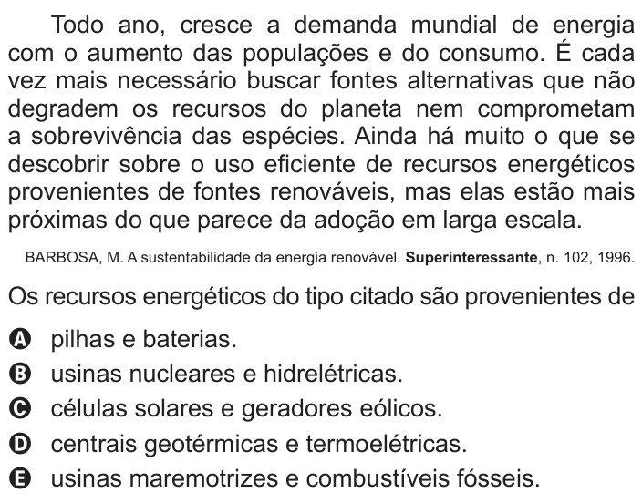 Questão 69 no caderno Branco do ENEM PPL 2016