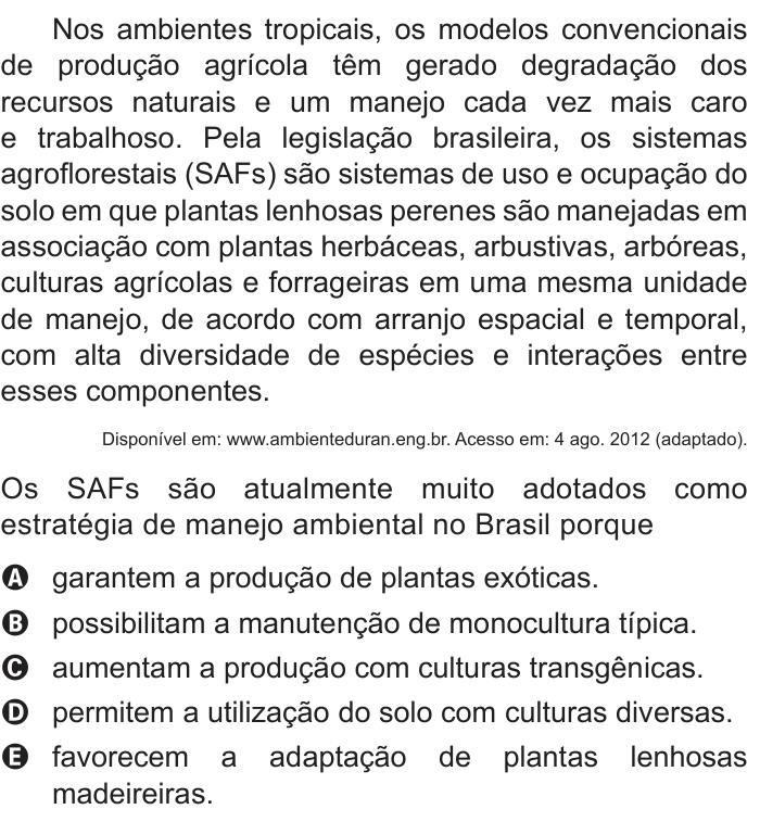 Questão 75 no caderno Branco do ENEM PPL 2016