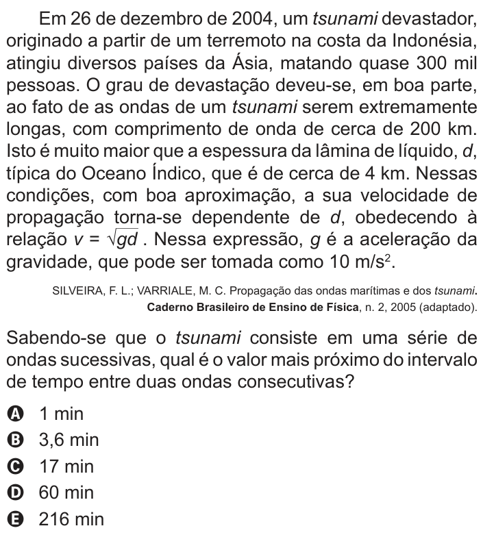 Questão 78 no caderno Branco do ENEM PPL 2016