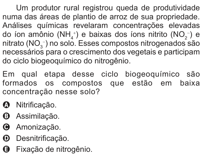Questão 89 no caderno Branco do ENEM PPL 2016