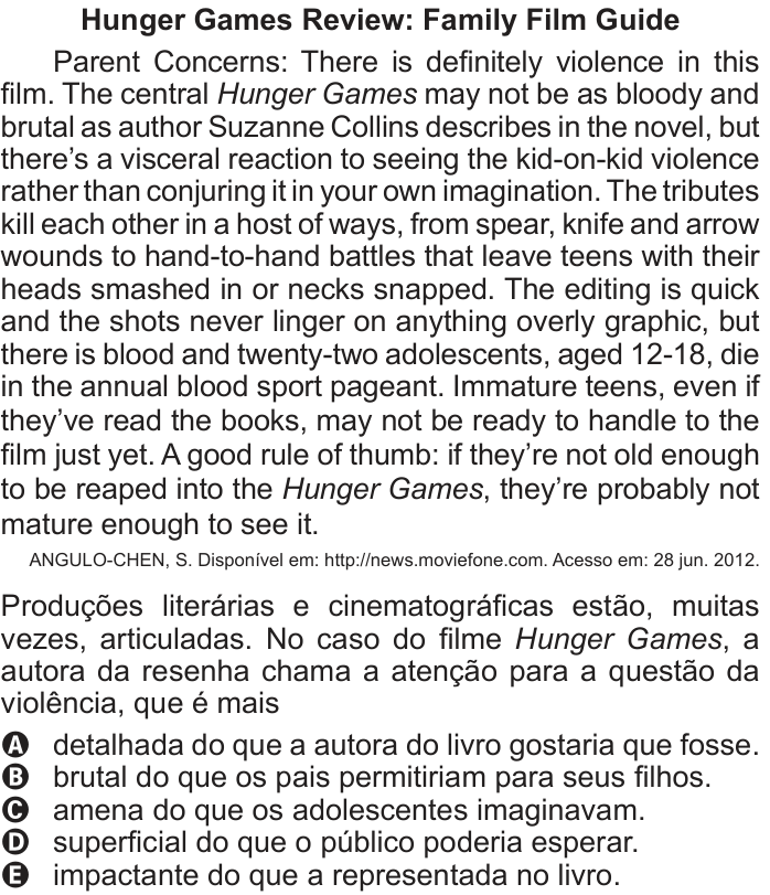 Questão 94 no caderno Cinza do ENEM PPL 2016