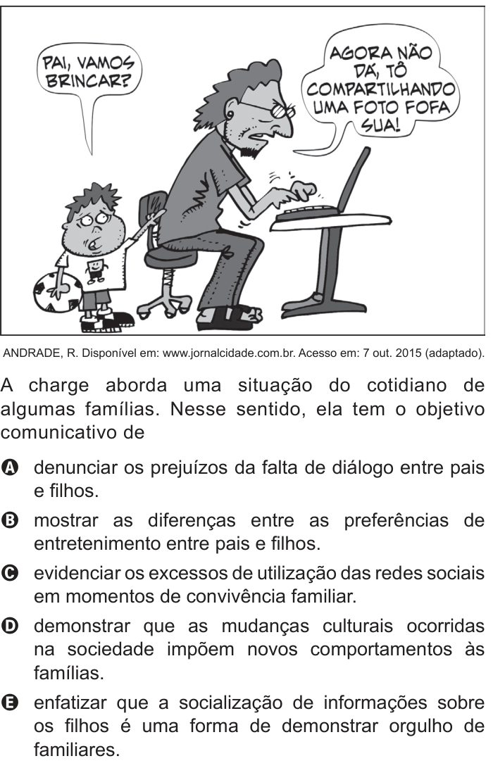 Questão 100 no caderno Cinza do ENEM PPL 2016