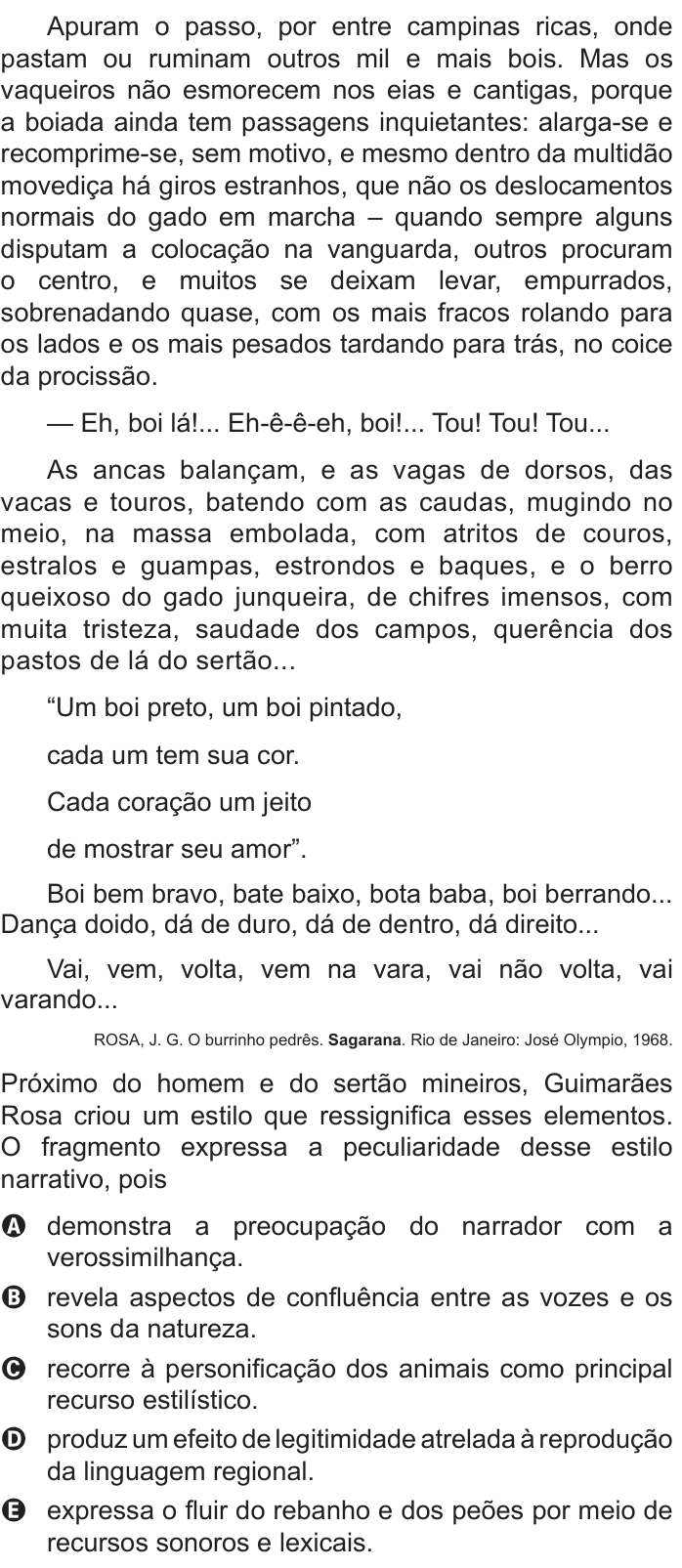 Questão 108 no caderno Cinza do ENEM PPL 2016