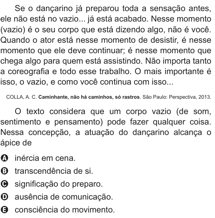 Questão 127 no caderno Cinza do ENEM PPL 2016